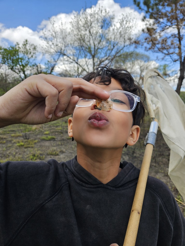 Delano Clark loved his butterfly he caught. 