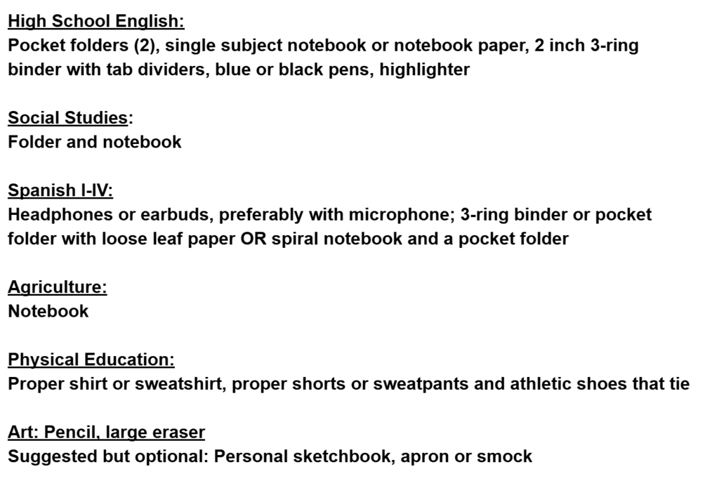 High School List 2