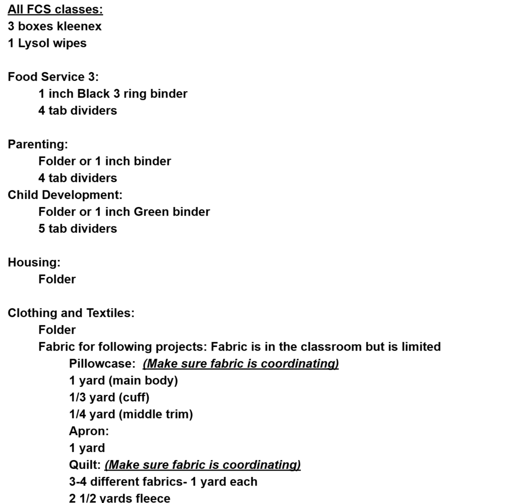 High School List 3