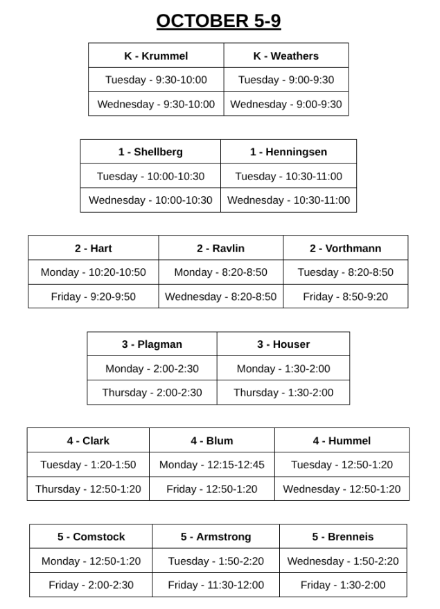 Family PE Week - Schedule