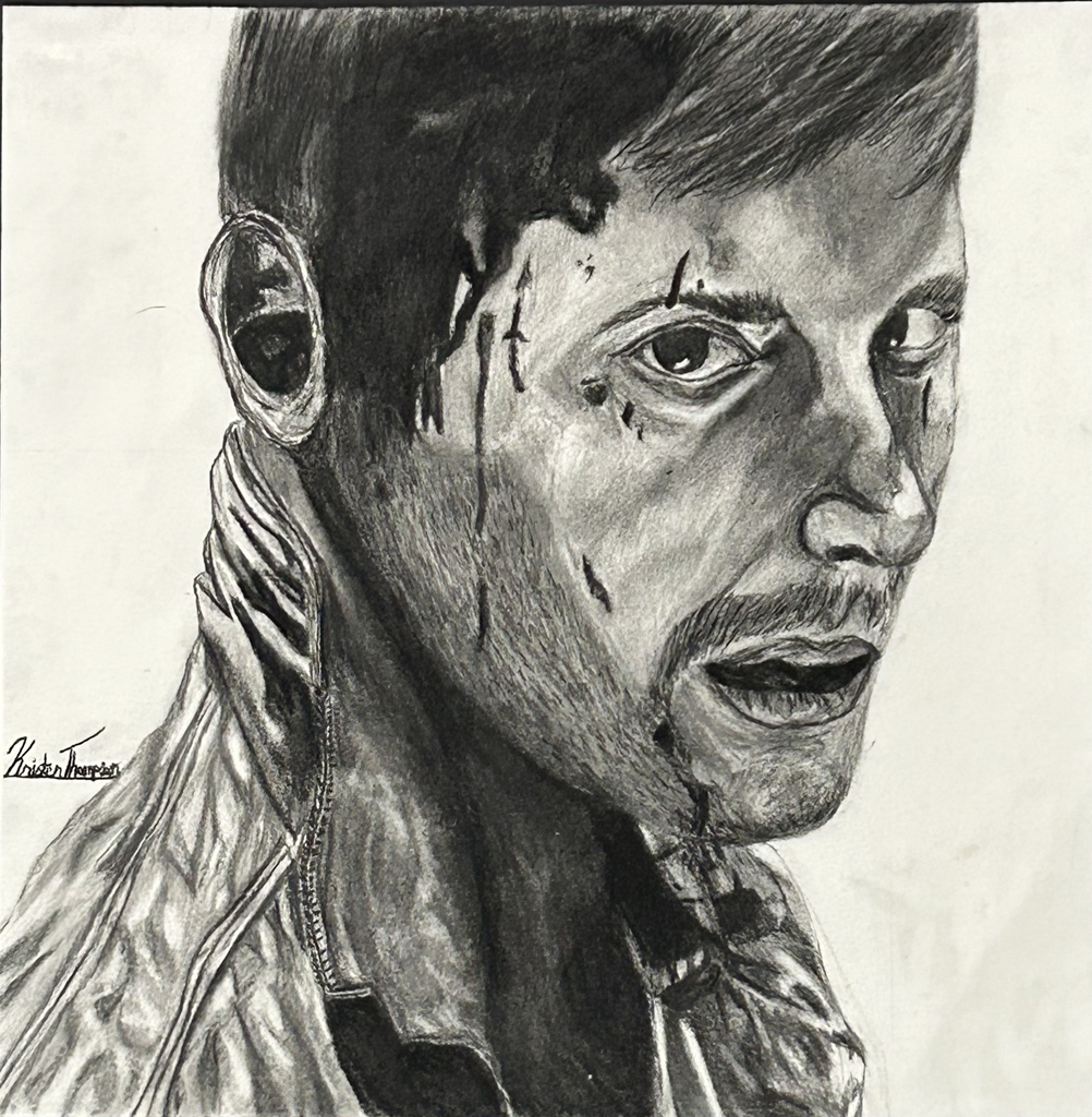 Kristen Thompson "Dean Winchester" charcoal