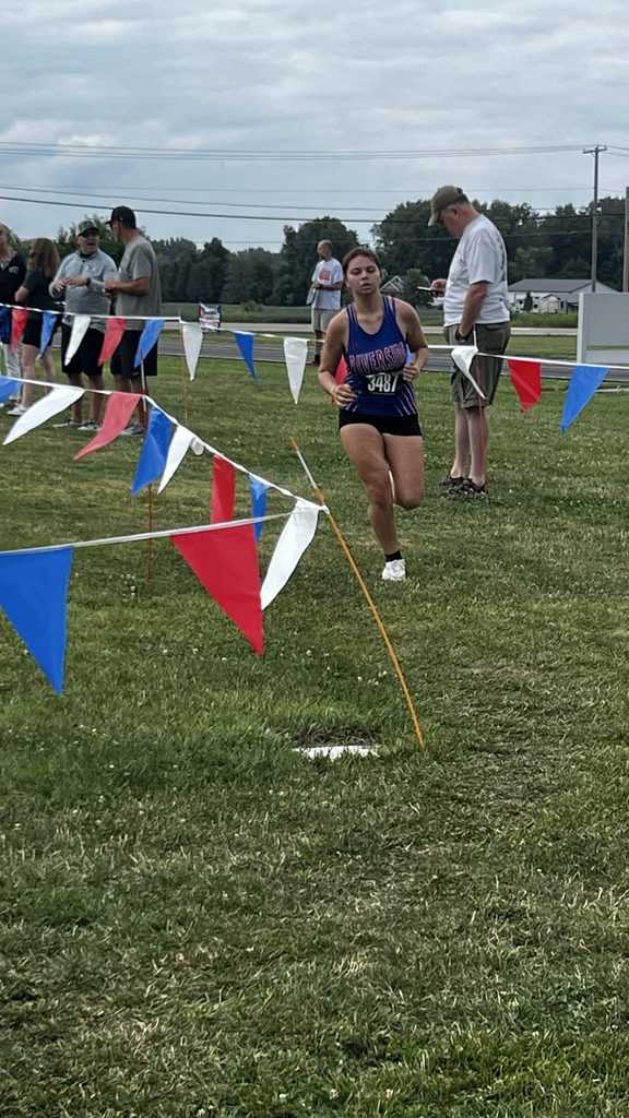 Kristen running in the final straight away.