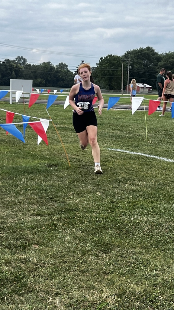 Maggie running in the final straight away.