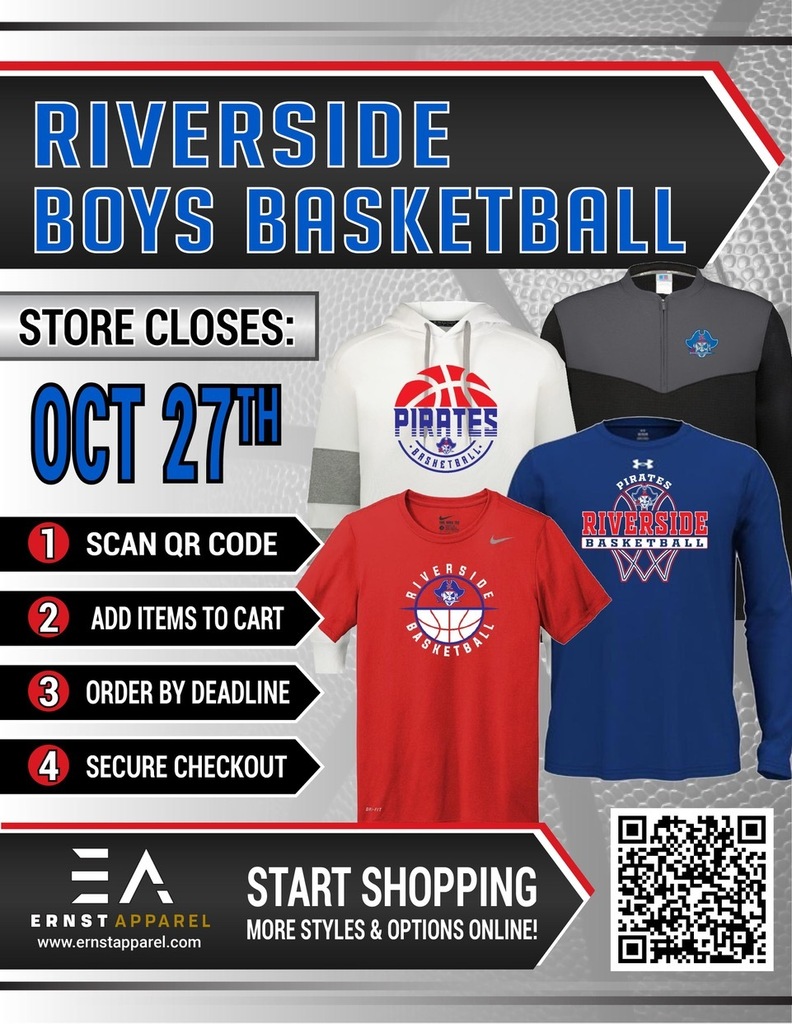 Flyer for Riverside Boys Basketball Gear: https://ernstapparel.chipply.com/riversideboysbasketball/?action=viewall