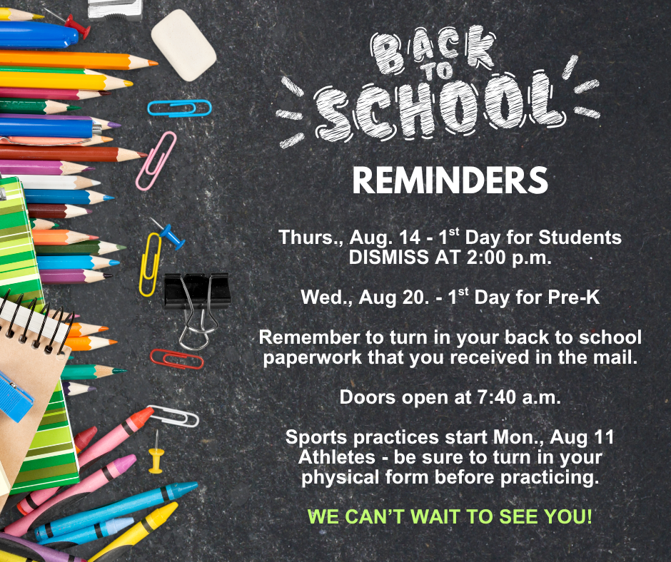 back to school reminders