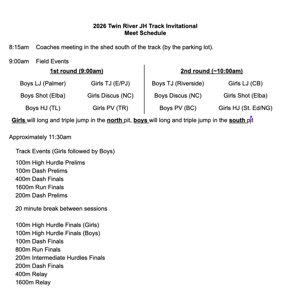JH Genoa Track Meet Schedule