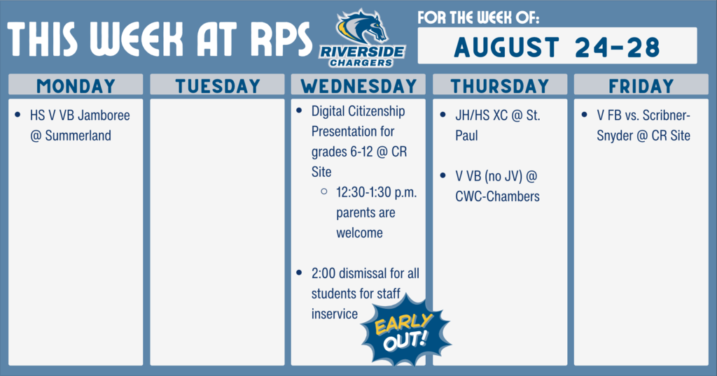 August 24-28 Events