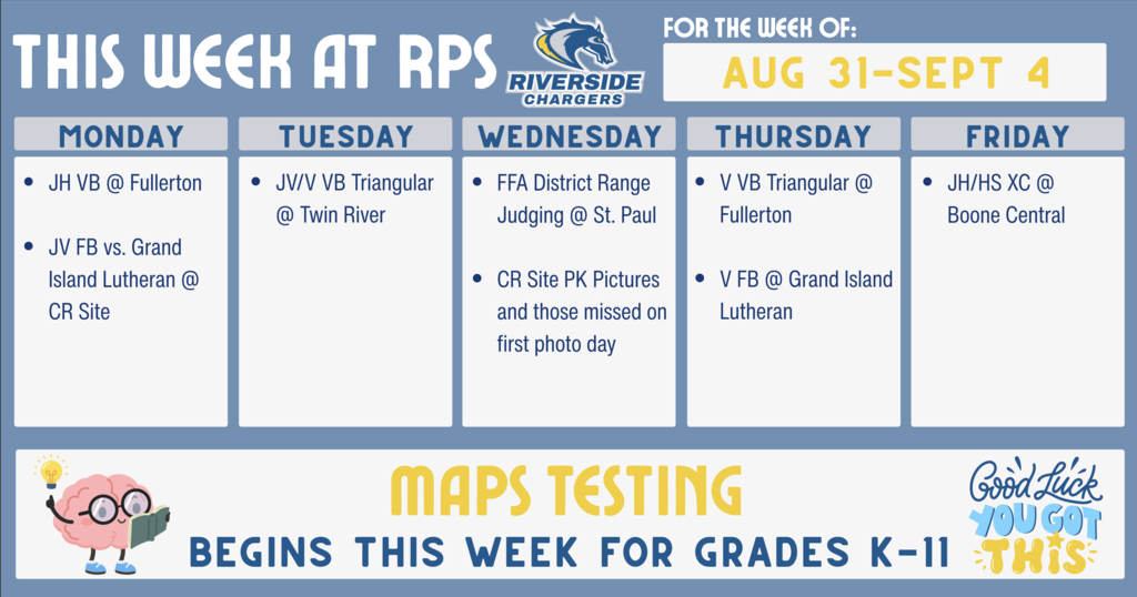 Week at a Glance August 31-September 4