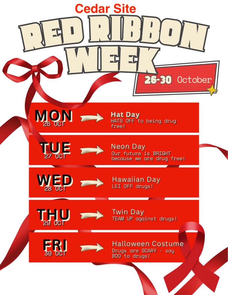Cedar Site Red Ribbon Week Dress Up Days