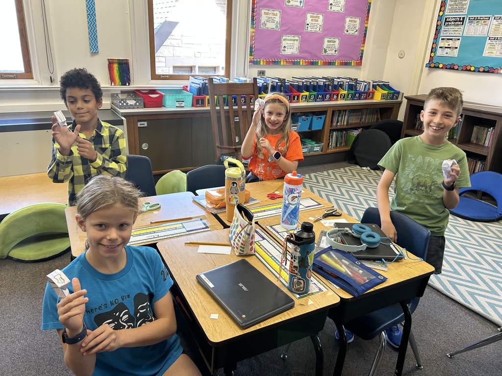 Students had fun learning about joints, muscles, and tendons this week in science class in Mrs. Lyson's room. They created robot fingers to demonstrate their understanding of the human body.