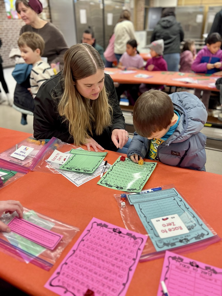 mom and son playing game