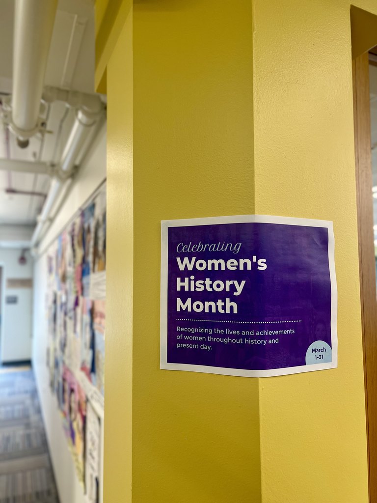 women's history month poster contest on display