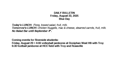 HS Daily Bulletin