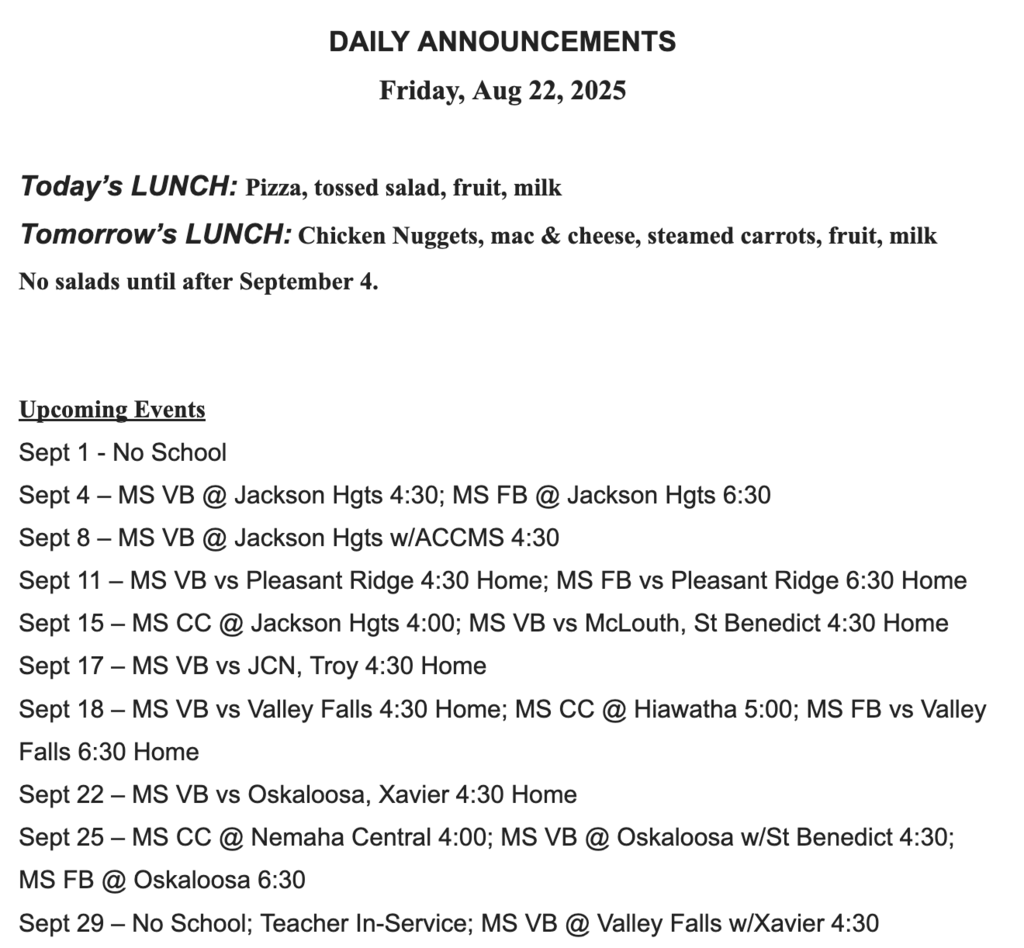 RMS Announcements 