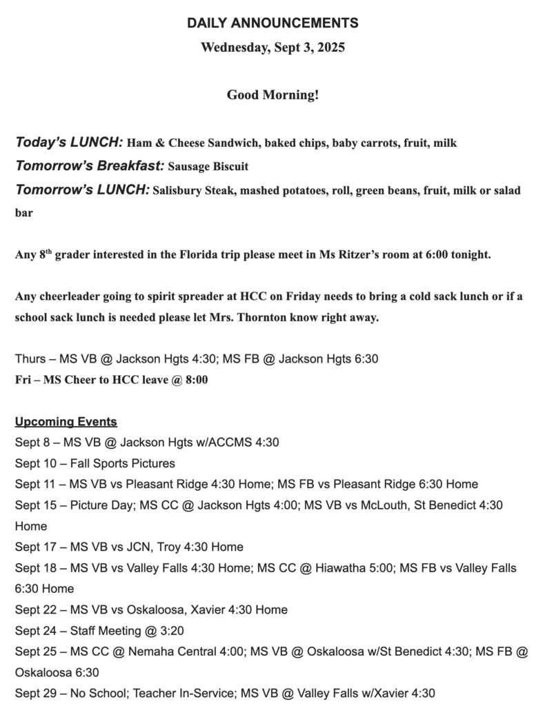 RMS Announcements