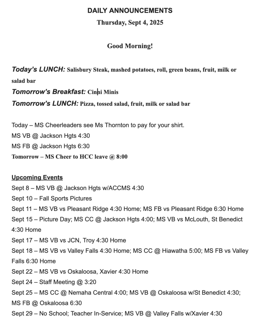 RMS Announcements