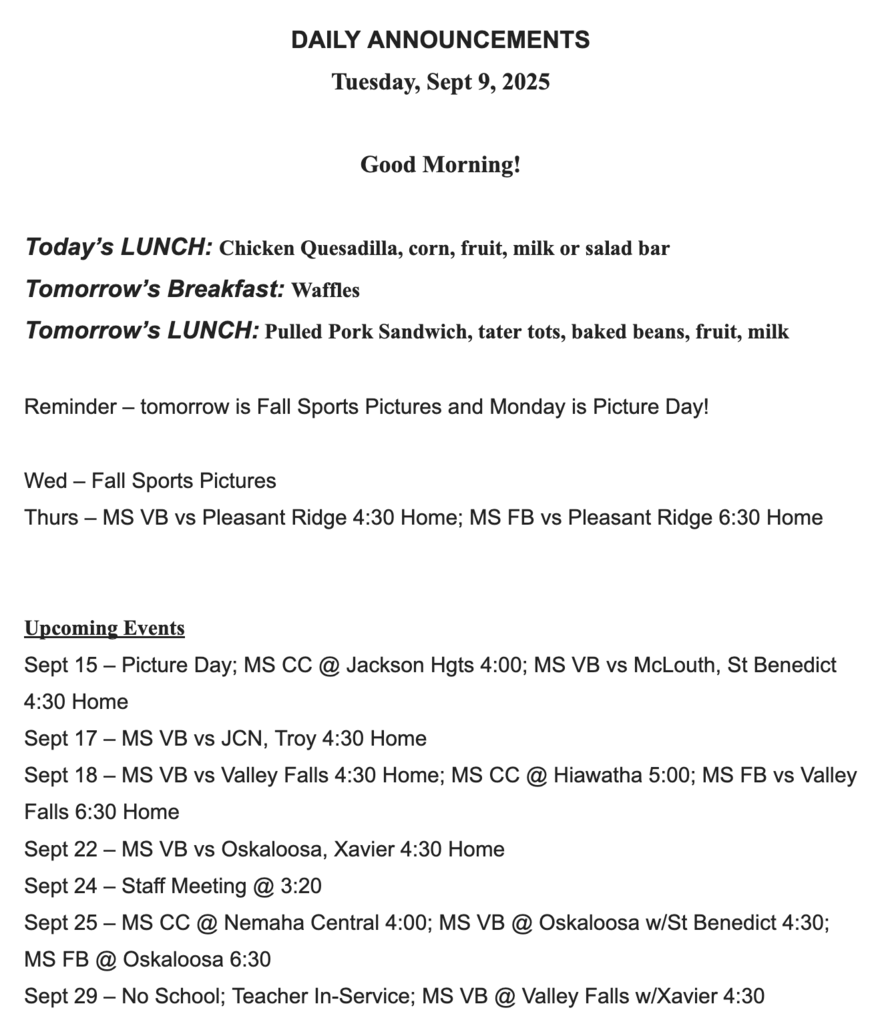 RMS Announcements