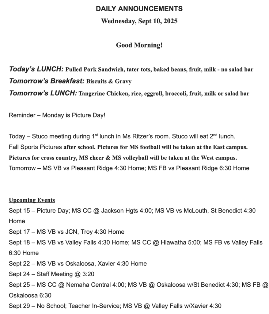RMS Announcements