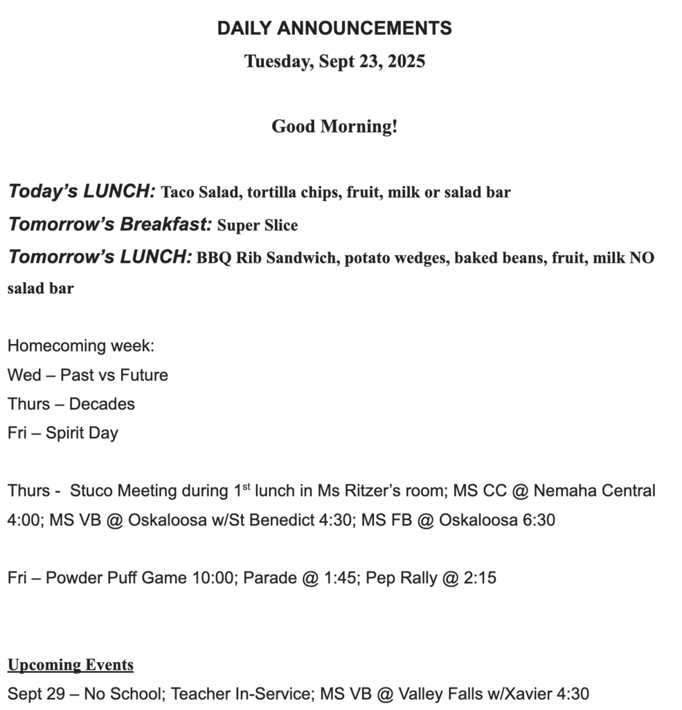 RMS Announcements 