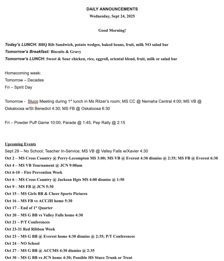 RMS Announcements 