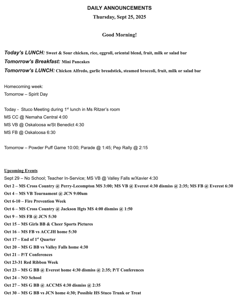 RMS Announcements 