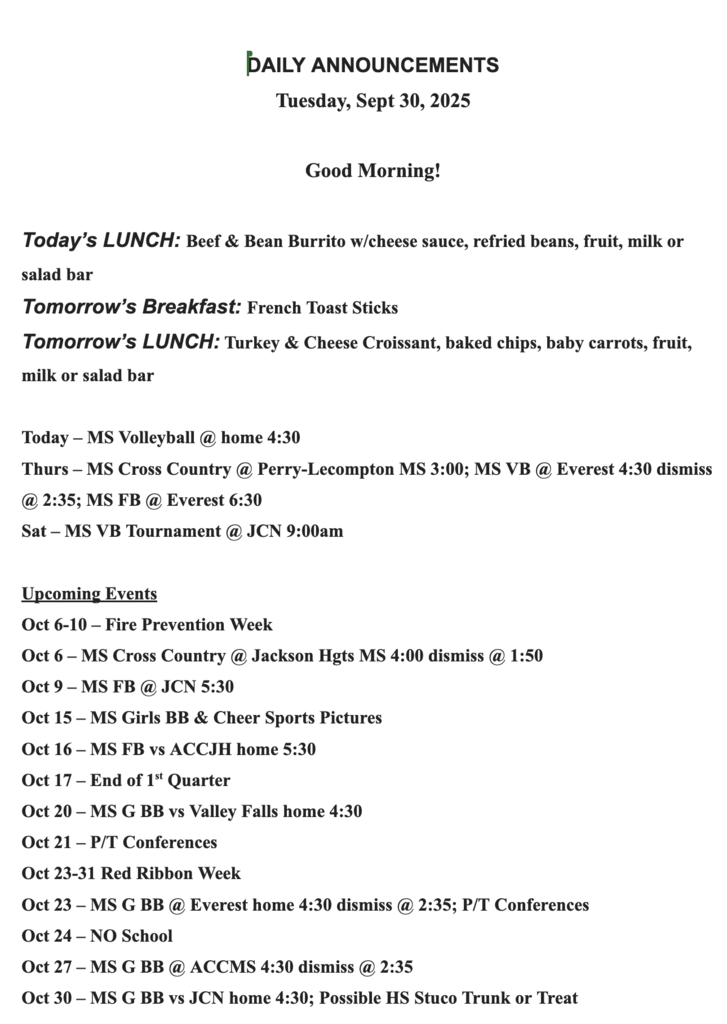 RMS Announcements 