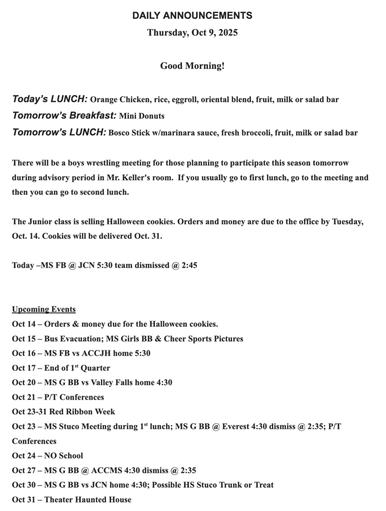 RMS Announcements