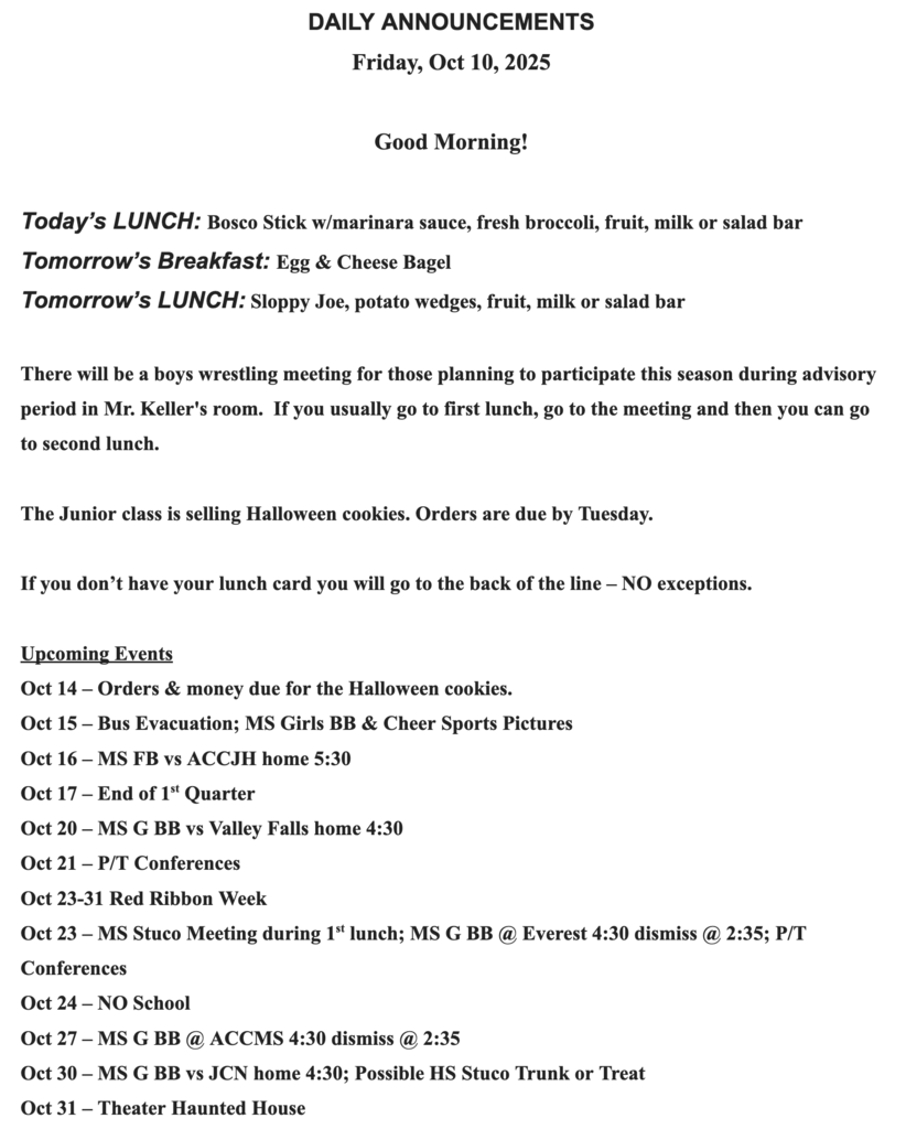 RMS Announcements