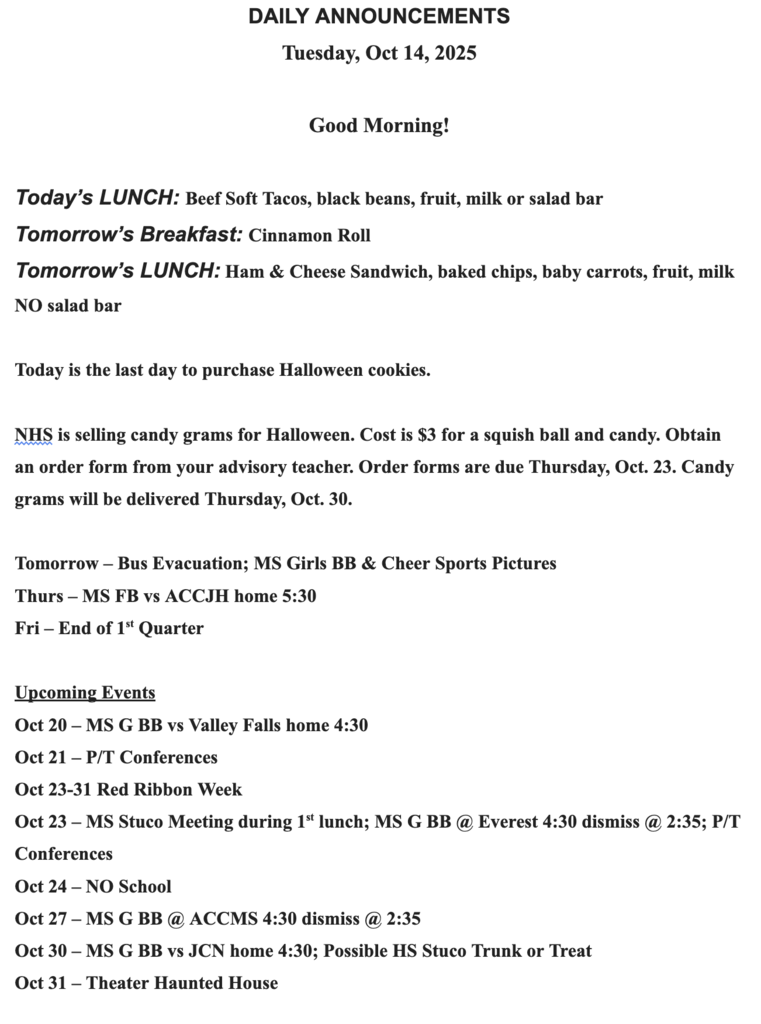 RMS Announcements