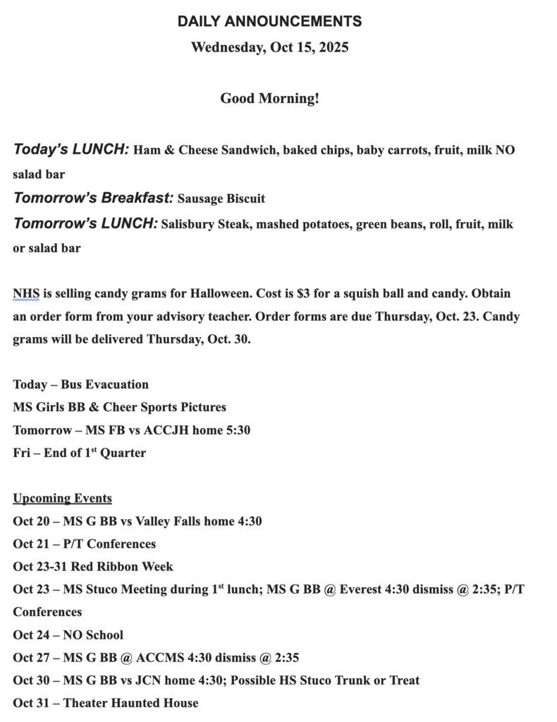 RMS Announcements