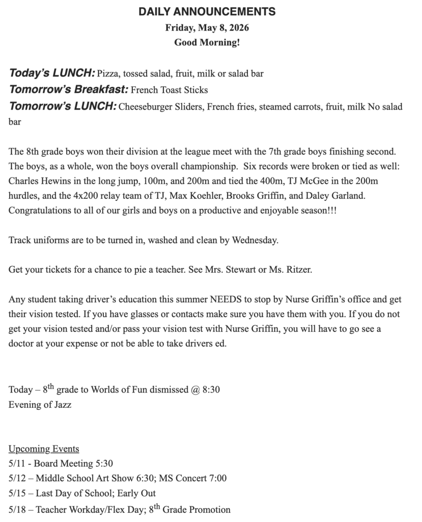 rms announcement
