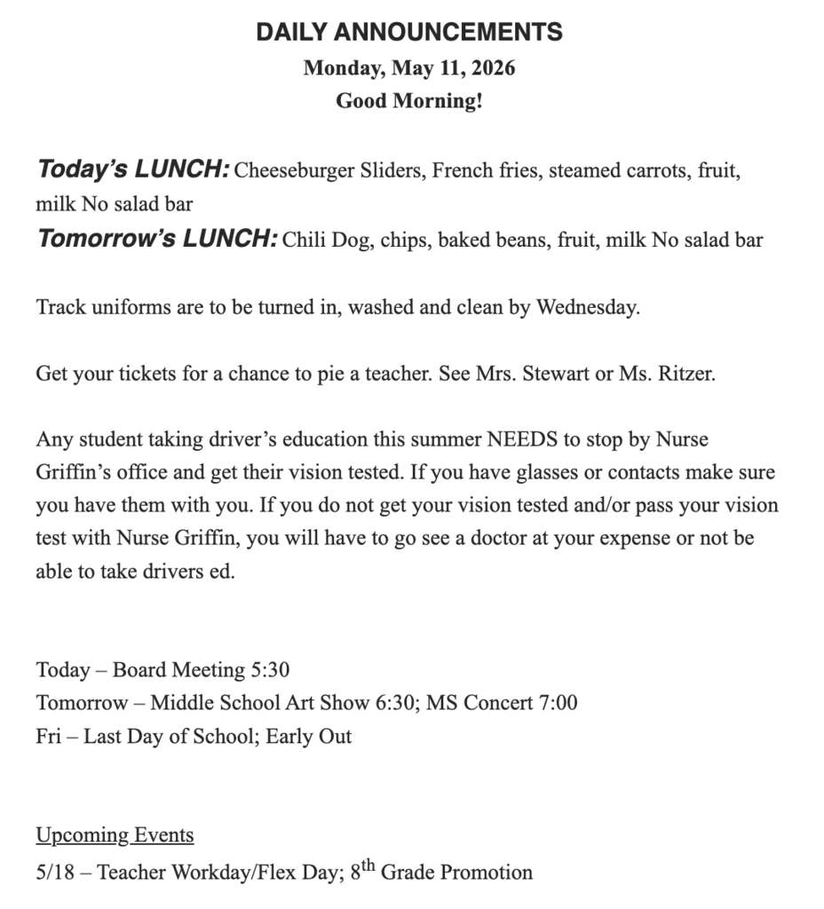 rms announcement