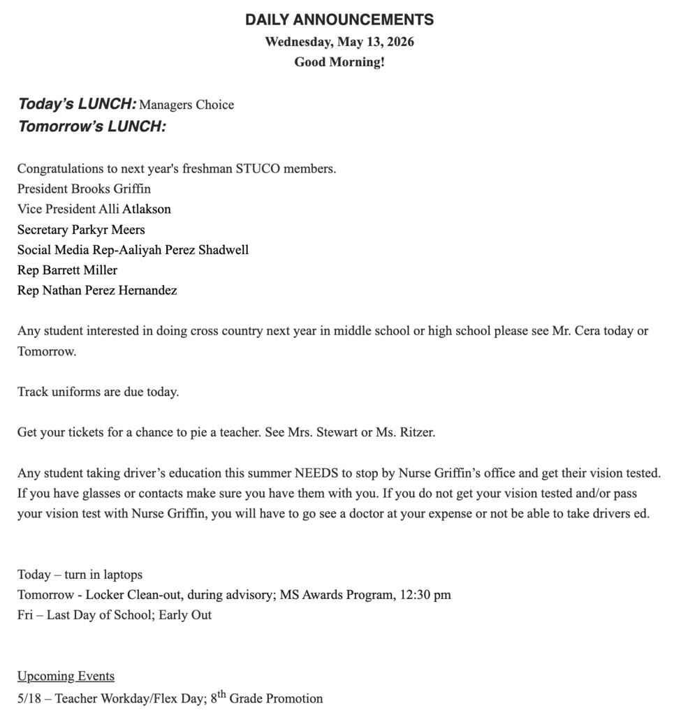 rms announcement