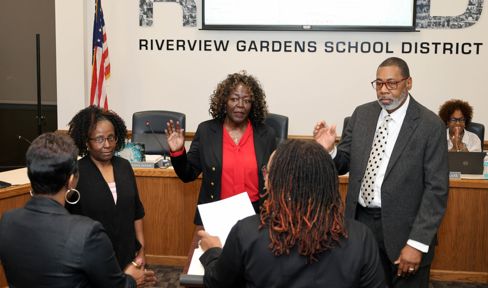 Jacqueline Jackson, Sharon Titsworth and Melvin Williams are sworn into the RGSD Board of Education
