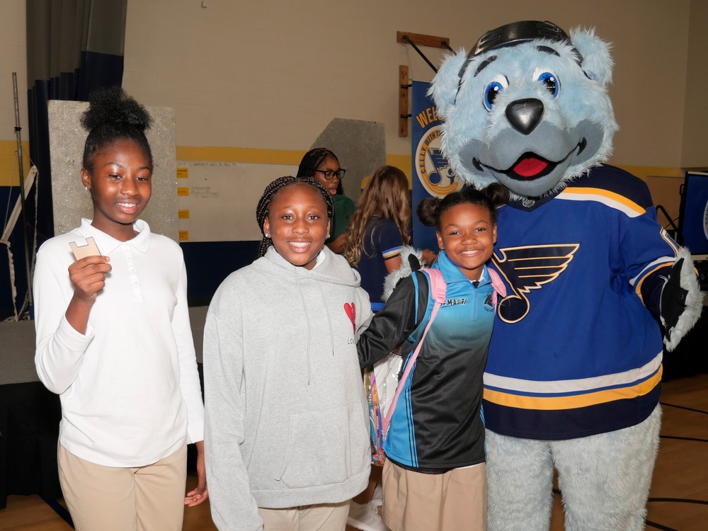 St. Louis Blues C.E.L.L.Y. with the Blues Assembly to Westview Middle School