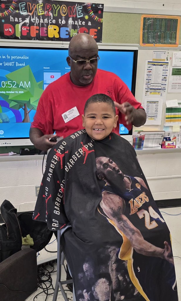Danforth Elementary School brings barbers to provide free haircuts for kids.