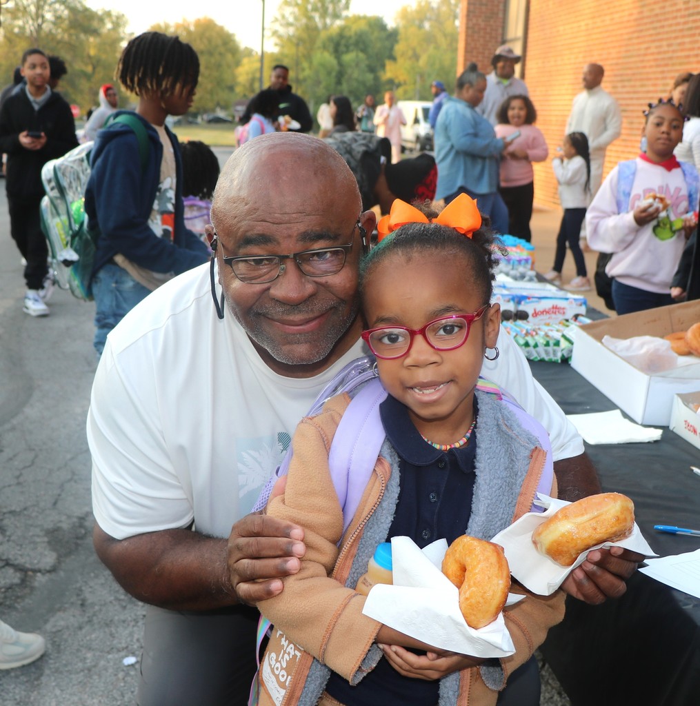 Meadows Elementary School Fathers Walk. 
