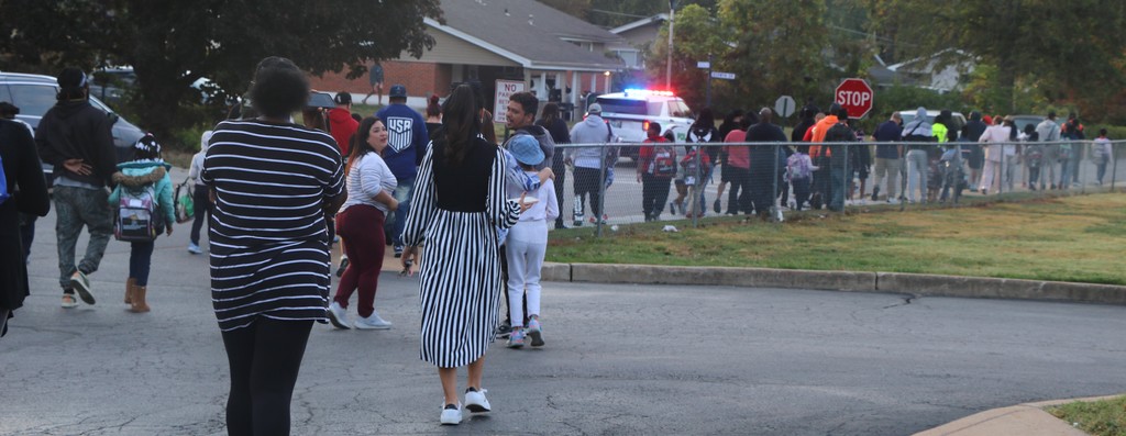 Meadows Elementary School Fathers Walk. 
