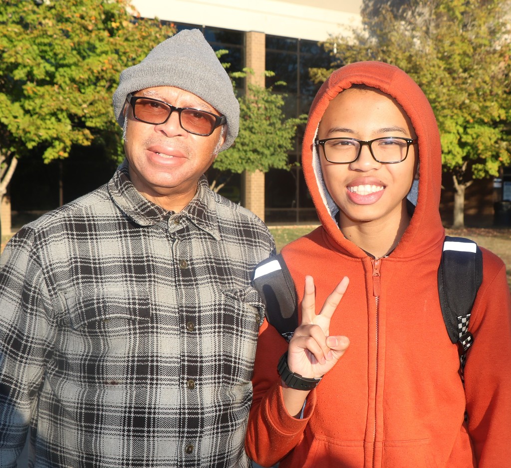 Dad and son at Westview fathers walk. 