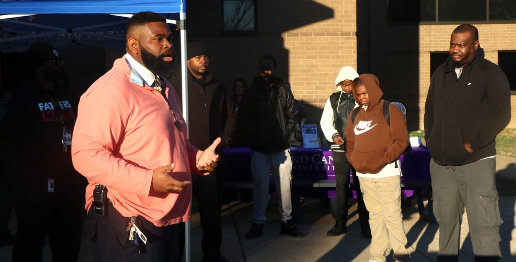 Westview Middle School Fathers Walk participants with Dr. William Givens.