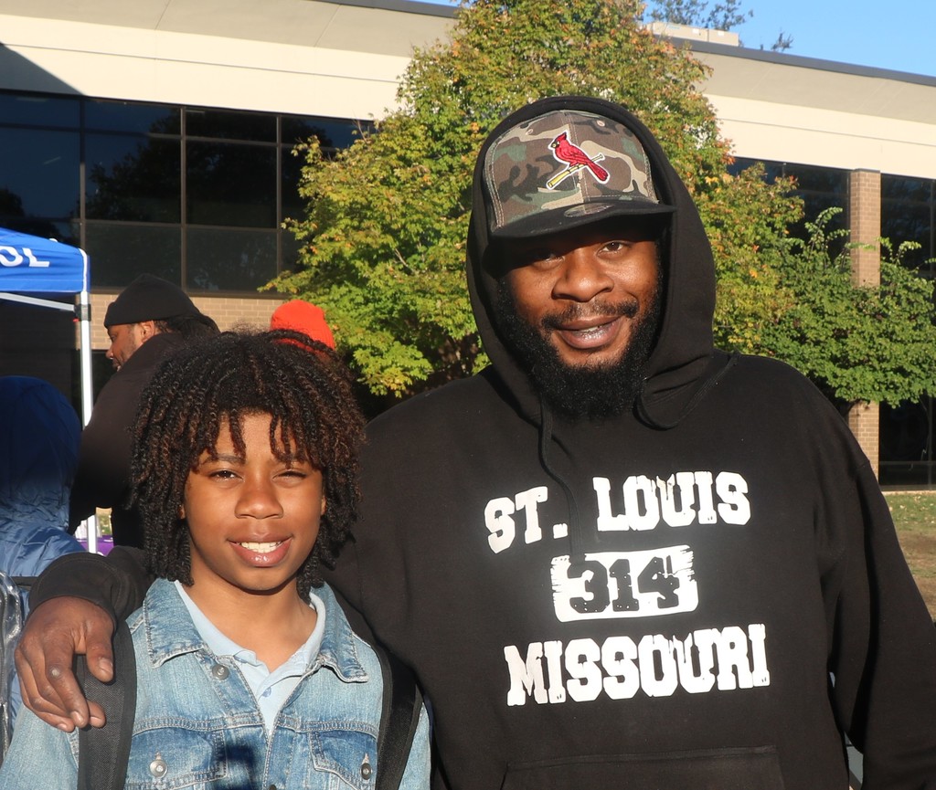 Dad and child at Westview fathers walk. 
