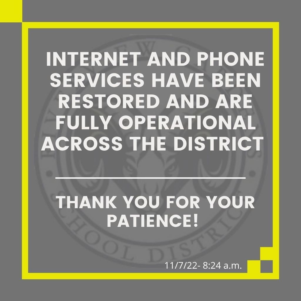 Internet and phone services have been restored. 