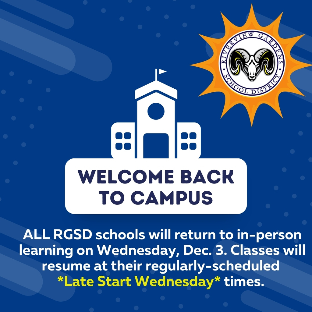Welcome Back Dec. 3 - Late Start Wednesday