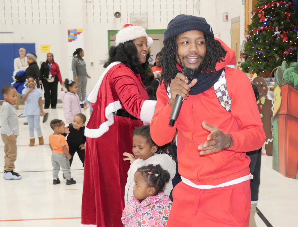 Dad singing karaoke.