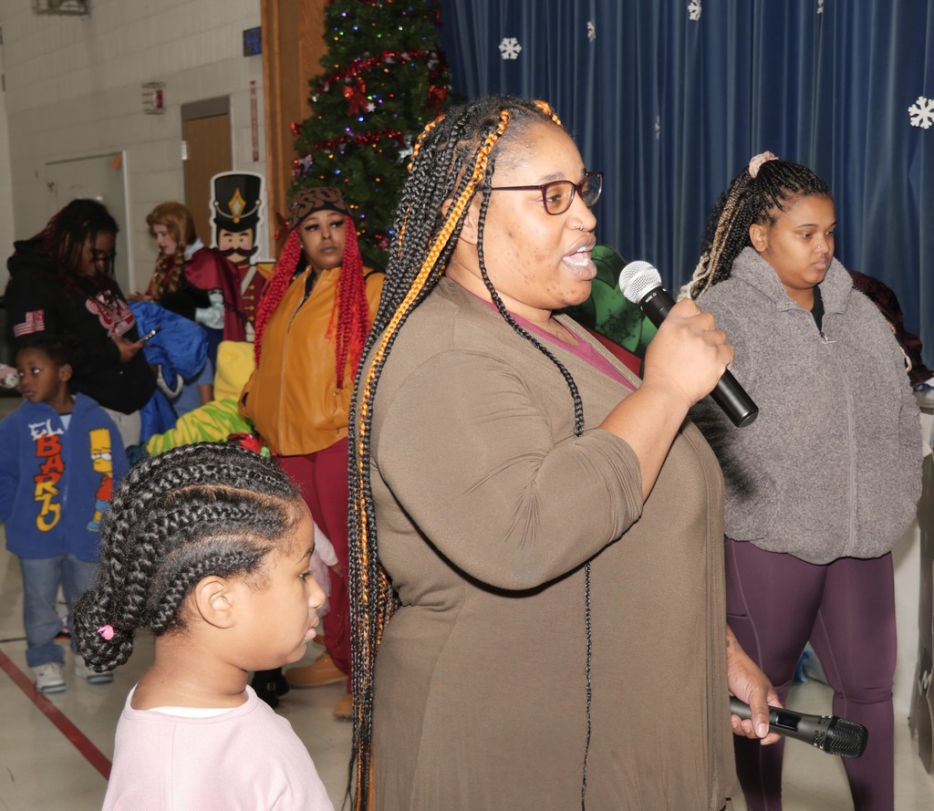 Mom singing karaoke. 