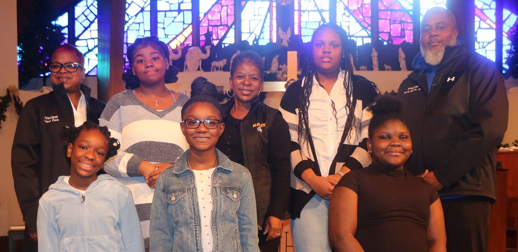 MLK Oratory contestants with principals and Superintendent Dr. Tanya Patton. 