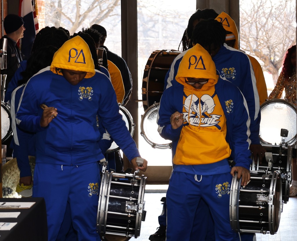 RGHS Marching Band, Color Guard, and Drill Team perform at Bellefontaine Neighbors Black History Celebration. 