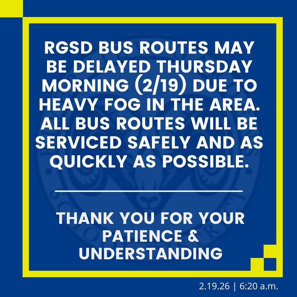 RGSD bus delays fog