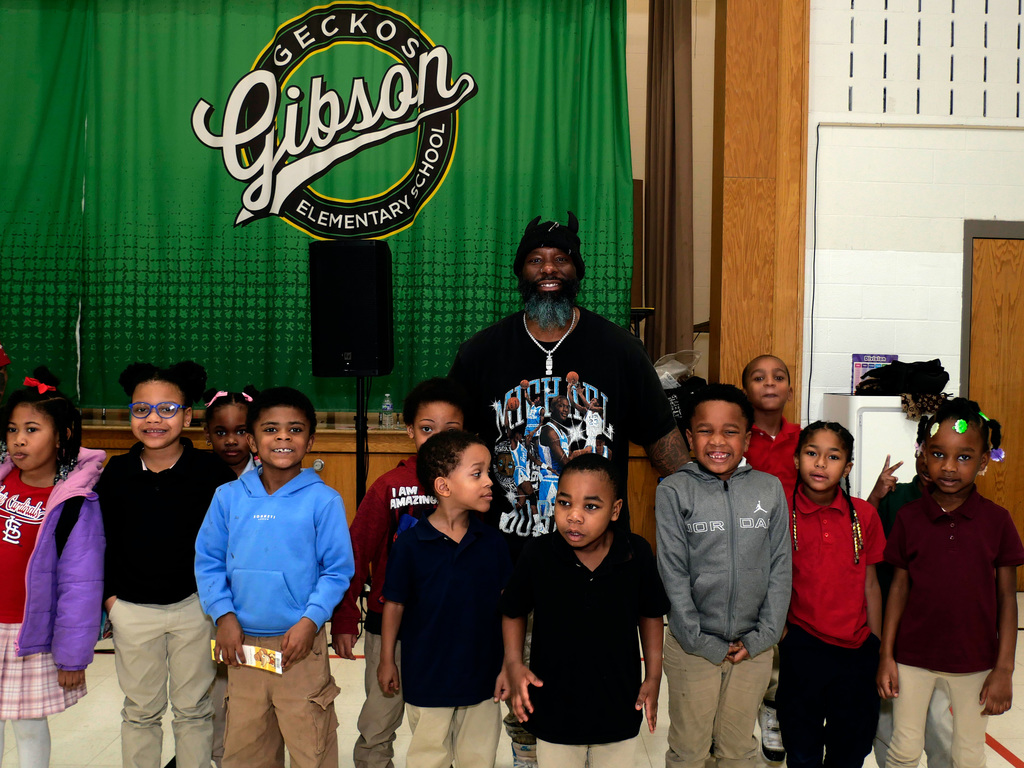 Reading with Rappers Assembly at Gibson