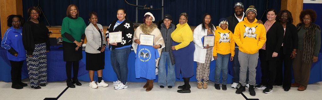Riverview Excellence honorees awarded certificates at February 24 BOE meeting. 